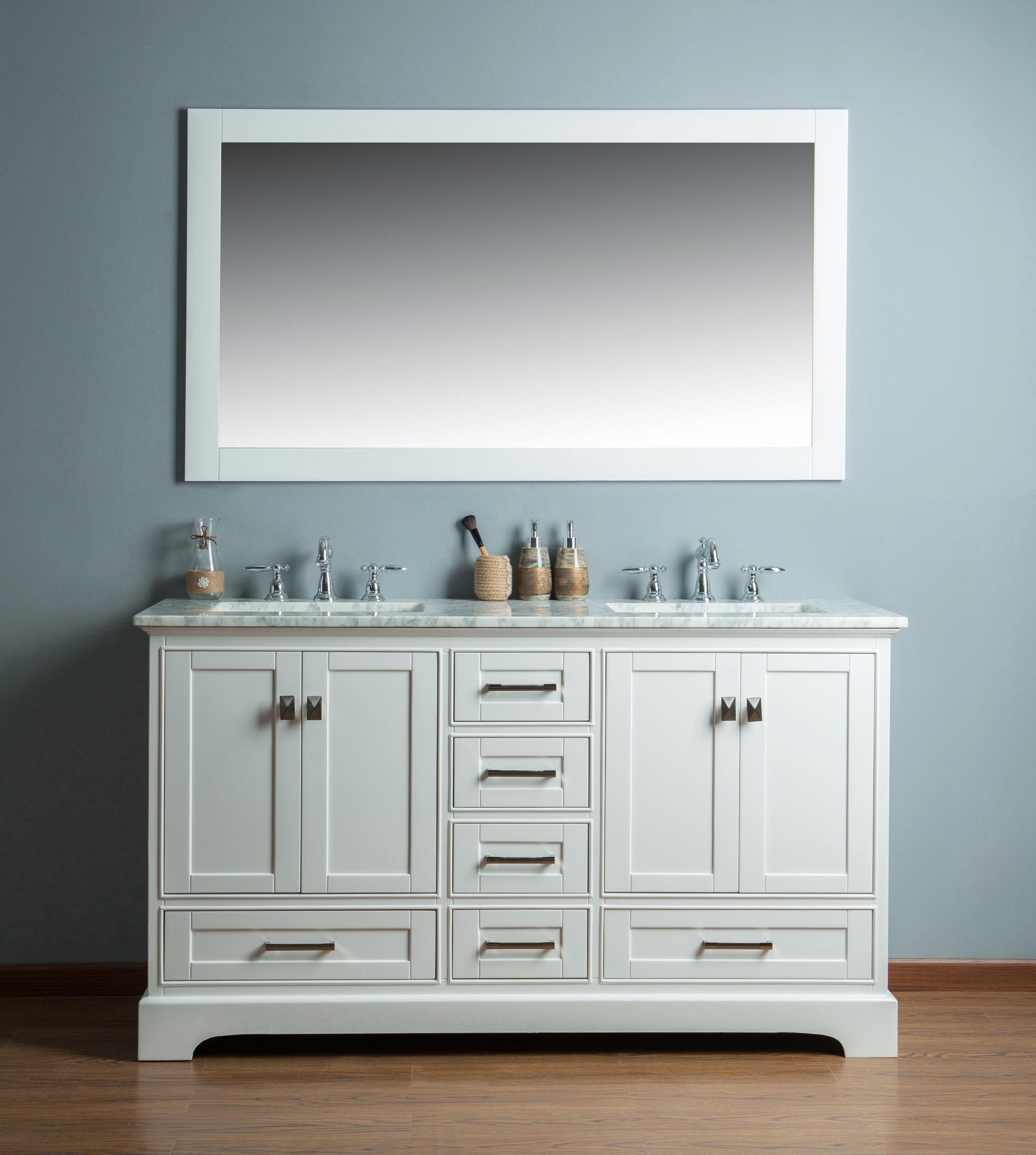 Willa Arlo Interiors Stian 60 Double Sink Bathroom Vanity Set regarding sizing 2511 X 2800
