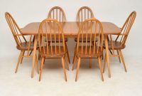 1960s Vintage Ercol Grand Windsor Dining Table Six Chairs regarding dimensions 1204 X 1205