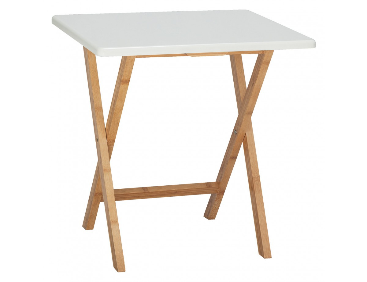 2 Seat Bamboo And White Lacquer Folding Dining Table for size 1200 X 925