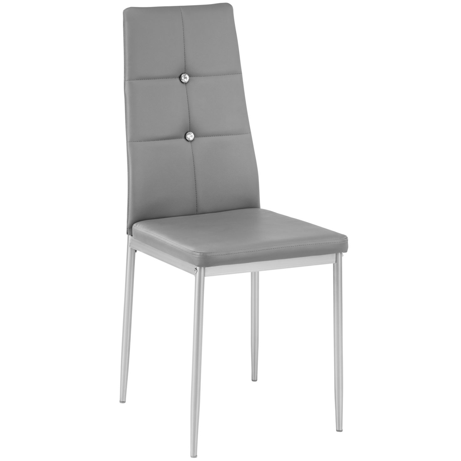 4 Dining Chairs With Rhinestones Grey for size 1472 X 1472