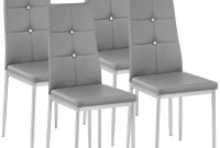 4 Dining Chairs With Rhinestones Grey in measurements 1472 X 1472