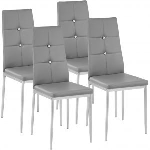 4 Dining Chairs With Rhinestones Grey in measurements 1472 X 1472