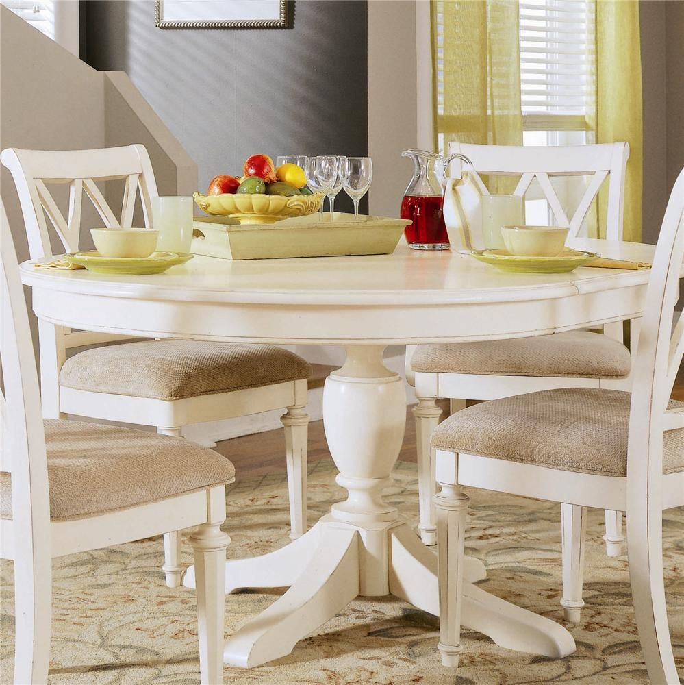 White Round Dining Room Table With Leaf • Faucet Ideas Site