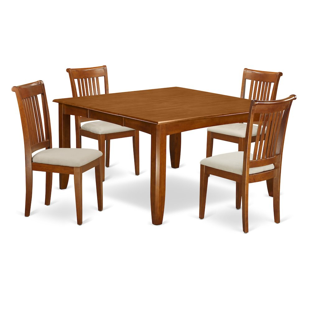 5 Pc Dining Room Set For 4 Square Dining Table With Leaf And 4 Dining Chairs with regard to sizing 1000 X 1000