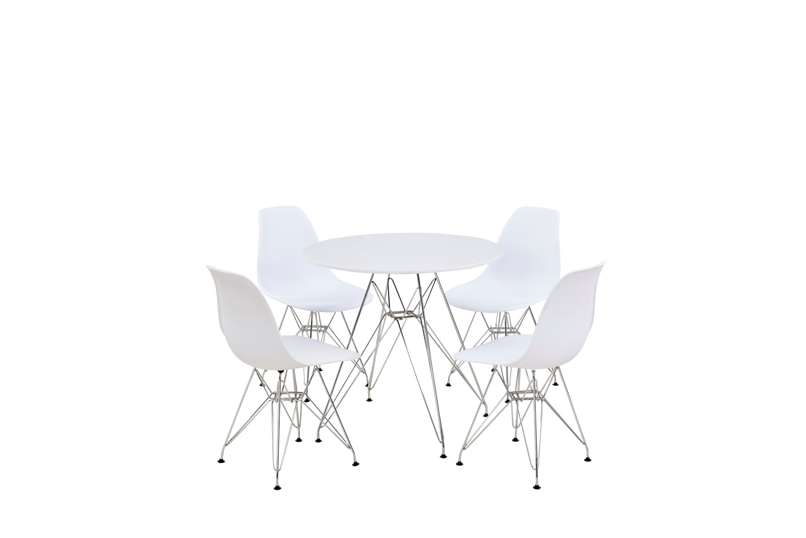 5 Piece Dining Set White Table White Chairs in dimensions 6458 X 4310