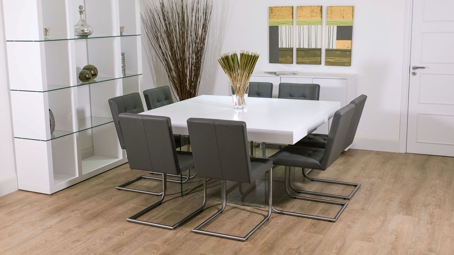 8 Seater Square Glass Dining Table In 2020 Square Dining intended for sizing 1505 X 846