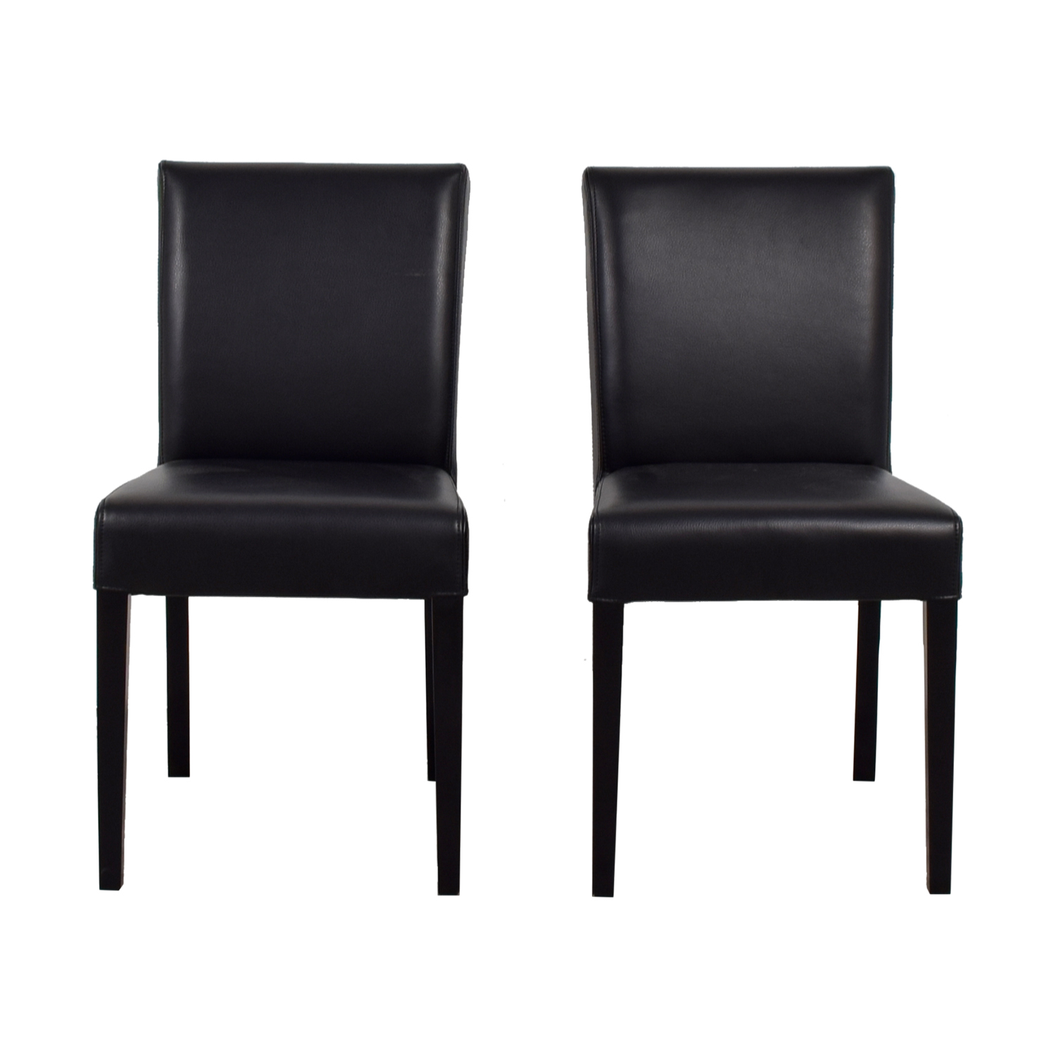 80 Off Crate Barrel Crate Barrel Lowe Black Leather Dining Chairs Chairs with measurements 1500 X 1500