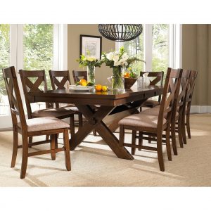 9 Piece Solid Wood Dining Set With Table And 8 Chairs within size 1313 X 1313
