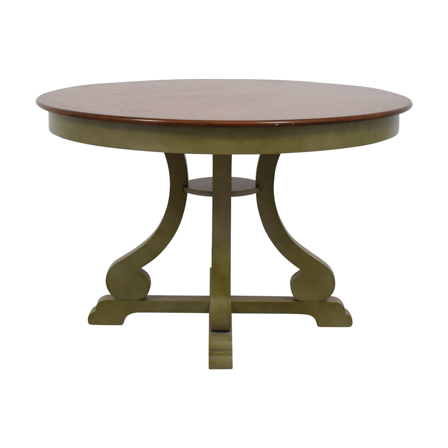 90 Off Pier 1 Pier 1 Imports Green And Wood Round Dining Table Tables pertaining to size 1500 X 1500