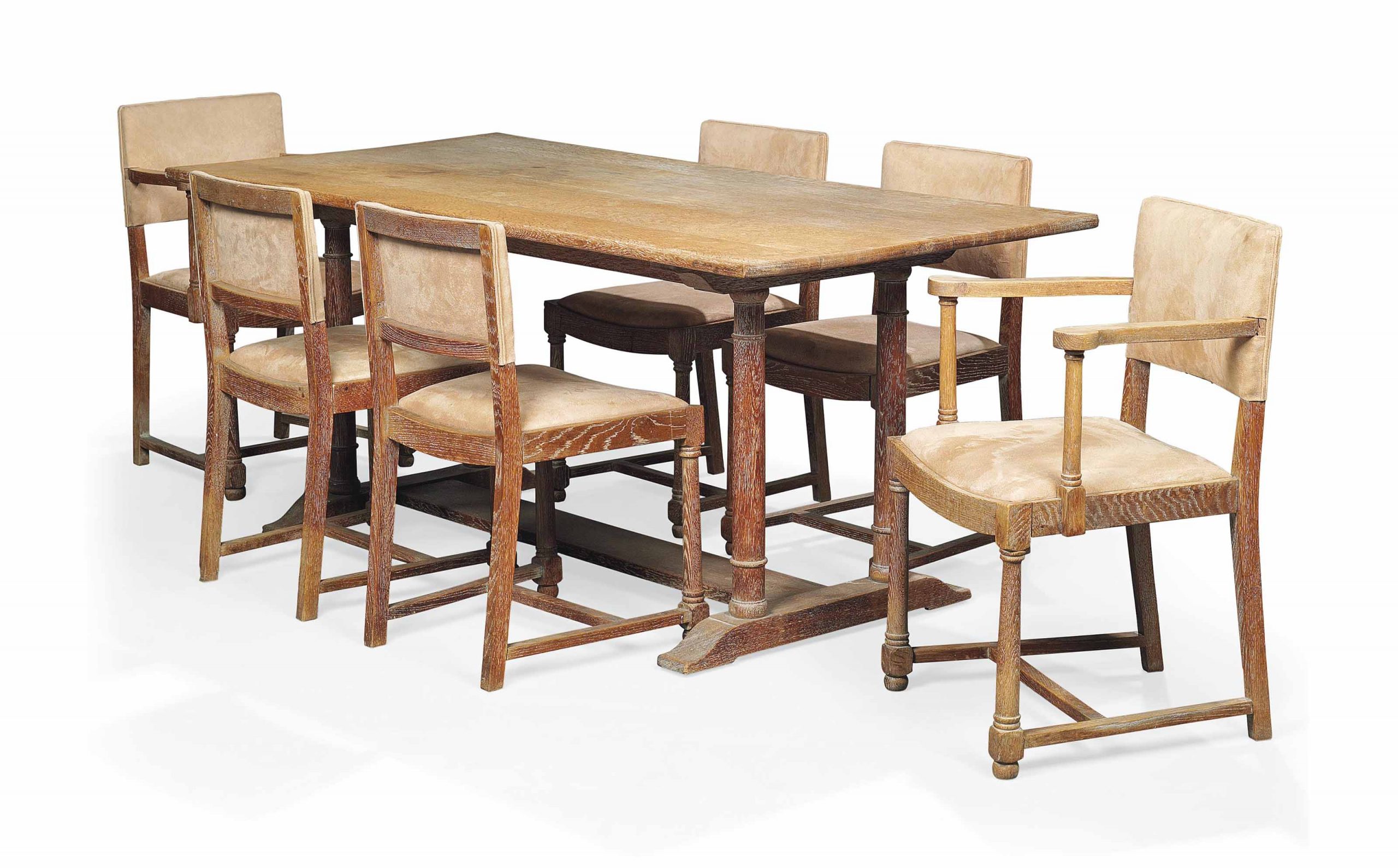 A Heals Limed Oak Dining Table And Chairs Circa 1930s in sizing 3200 X 1987