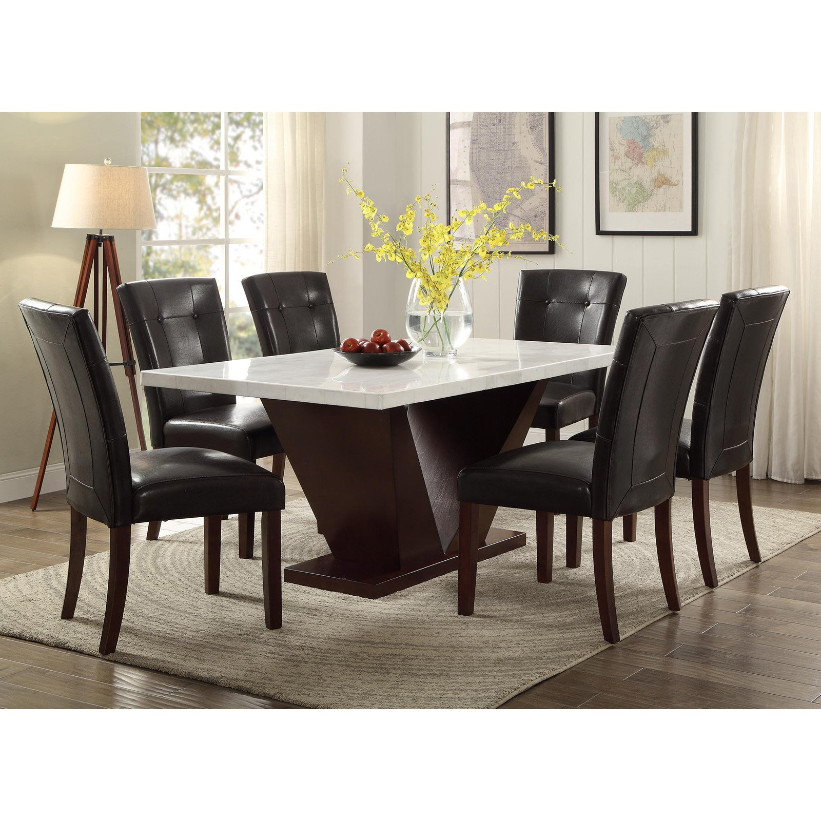 Acme Furniture Forbes 7 Piece Rectangular Dining Table Set regarding measurements 1600 X 1600