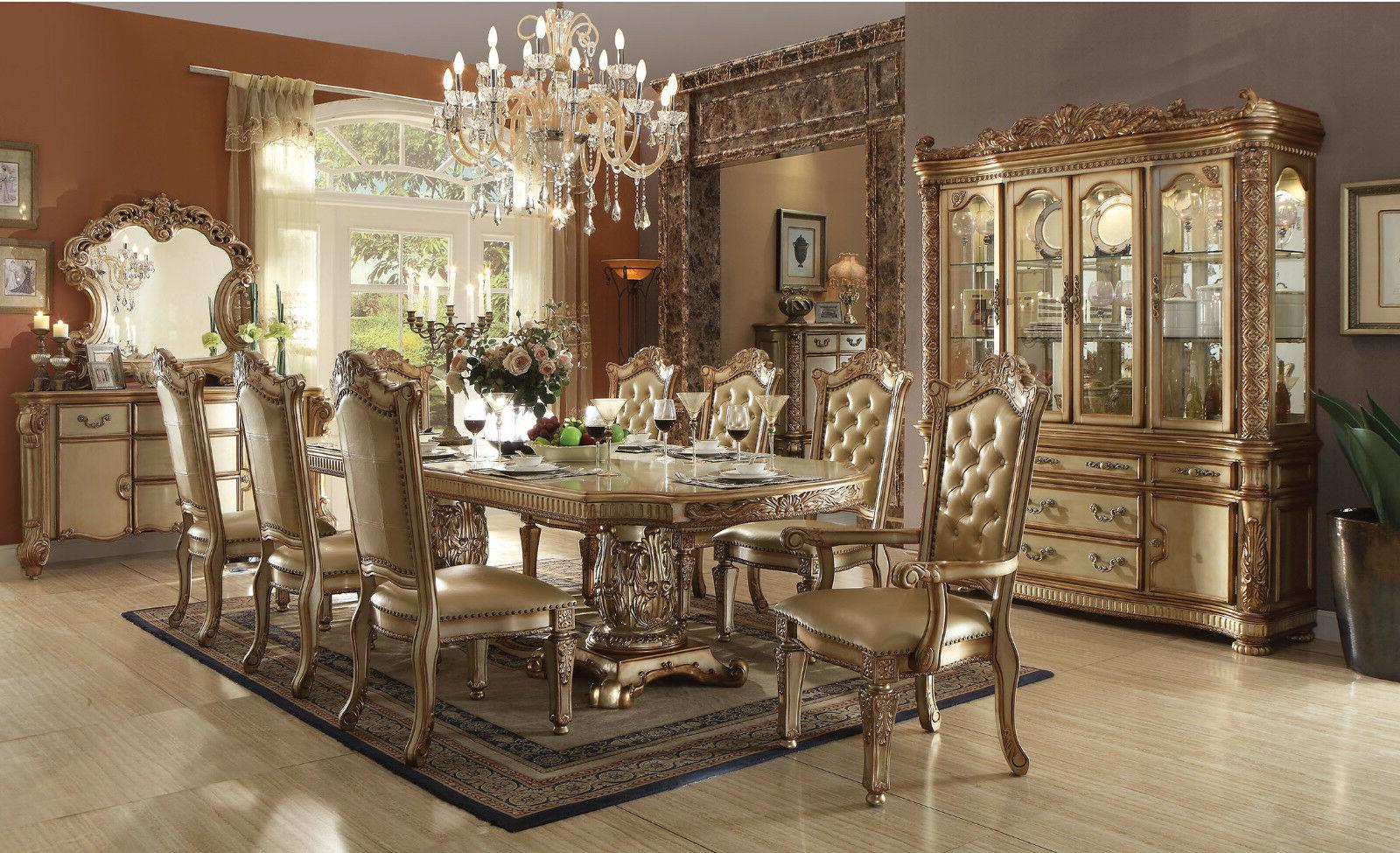 Acme Vendome Collection Formal Dining Set Gold Patin pertaining to size 1600 X 975