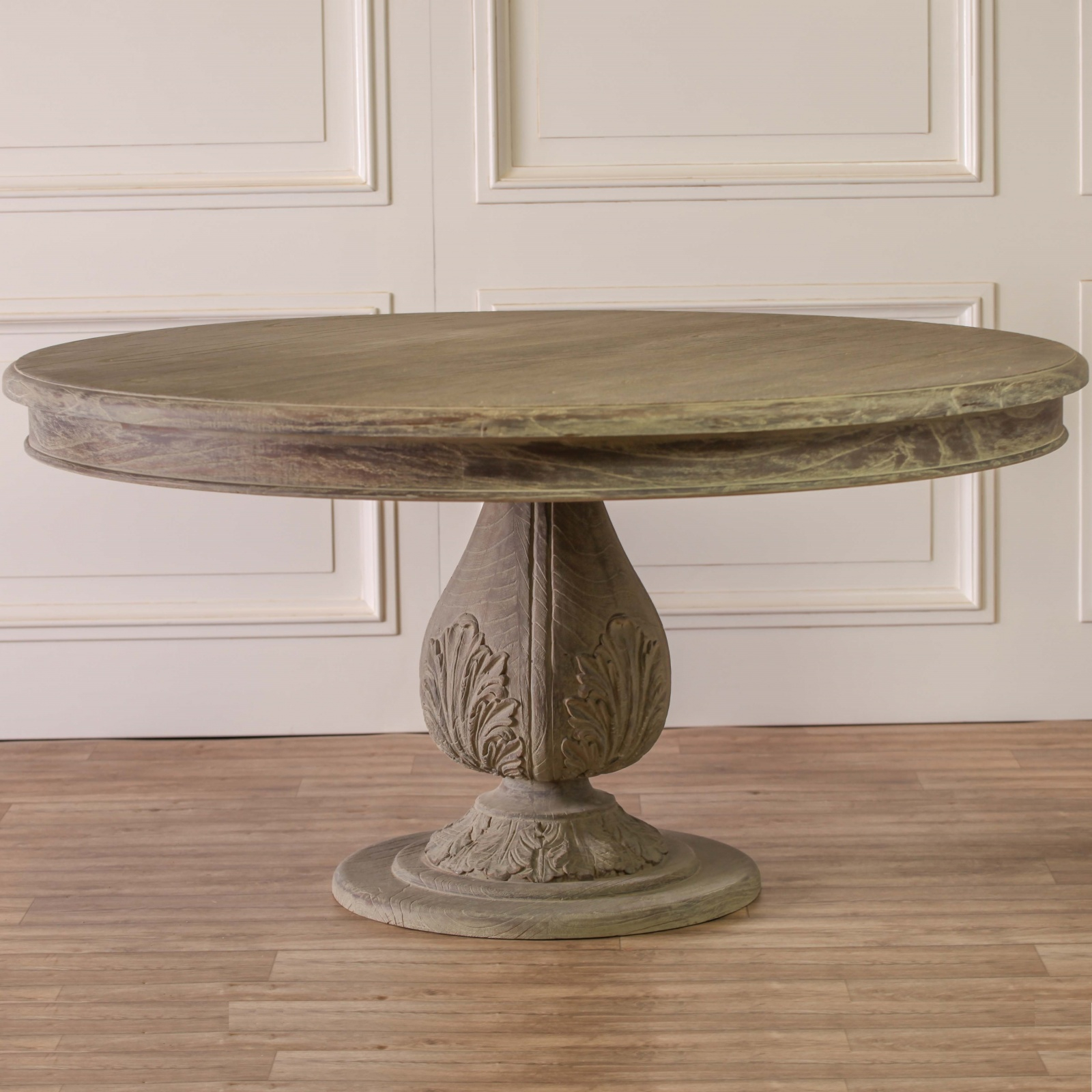 Acorn Pedestal Round Large Washed Dining Table pertaining to proportions 1600 X 1600