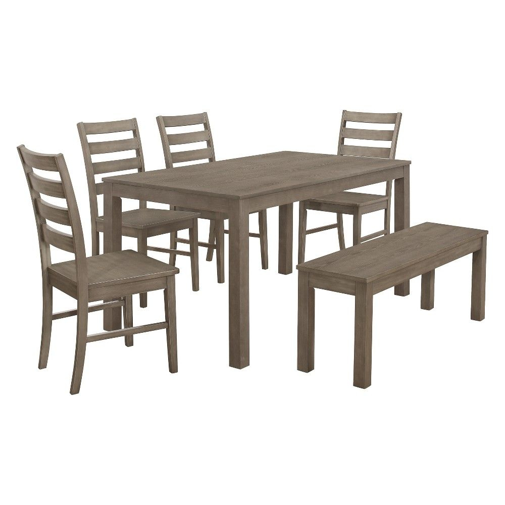 Adelaide 6pc Wood Dining Set Aged Gray Saracina Home for proportions 1000 X 1000