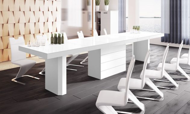 Akiko 160cm 412cm Extending White High Gloss Dining Table inside proportions 1200 X 800