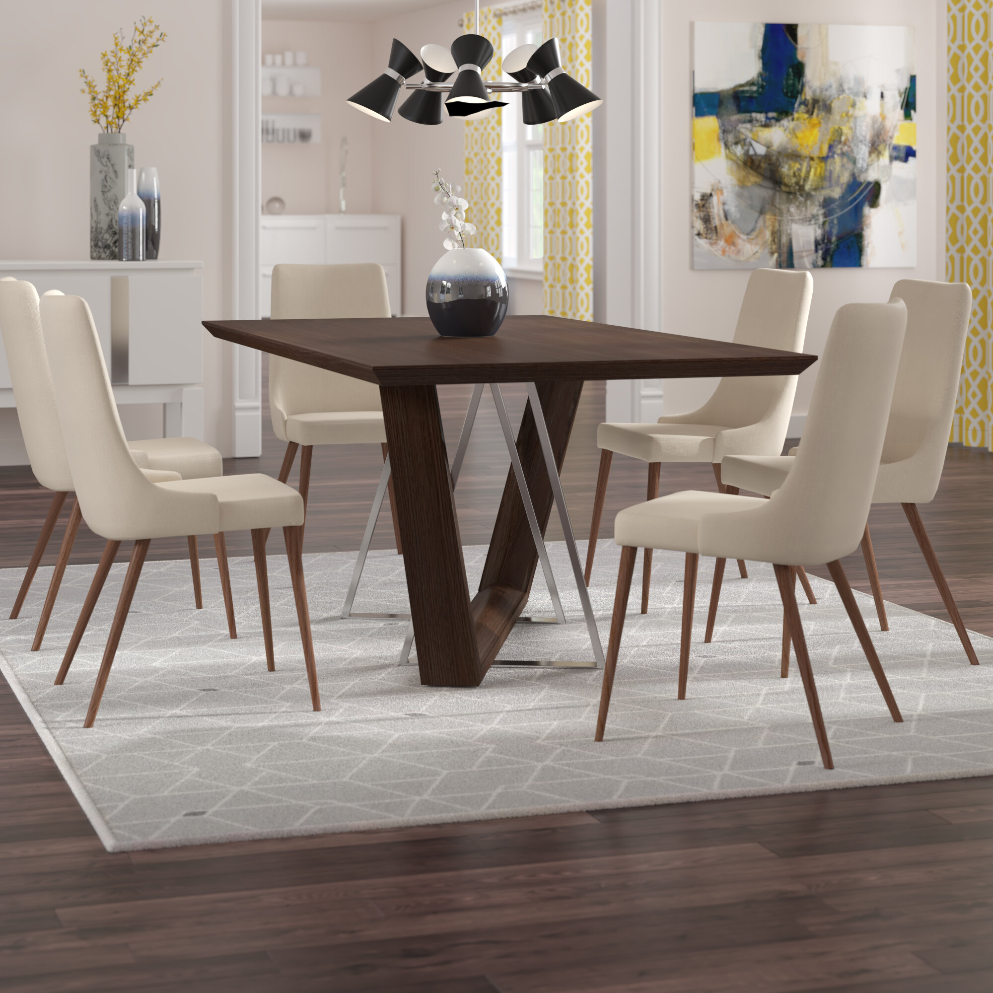 Aldina Contemporary 7 Piece Dining Set in sizing 2000 X 2000