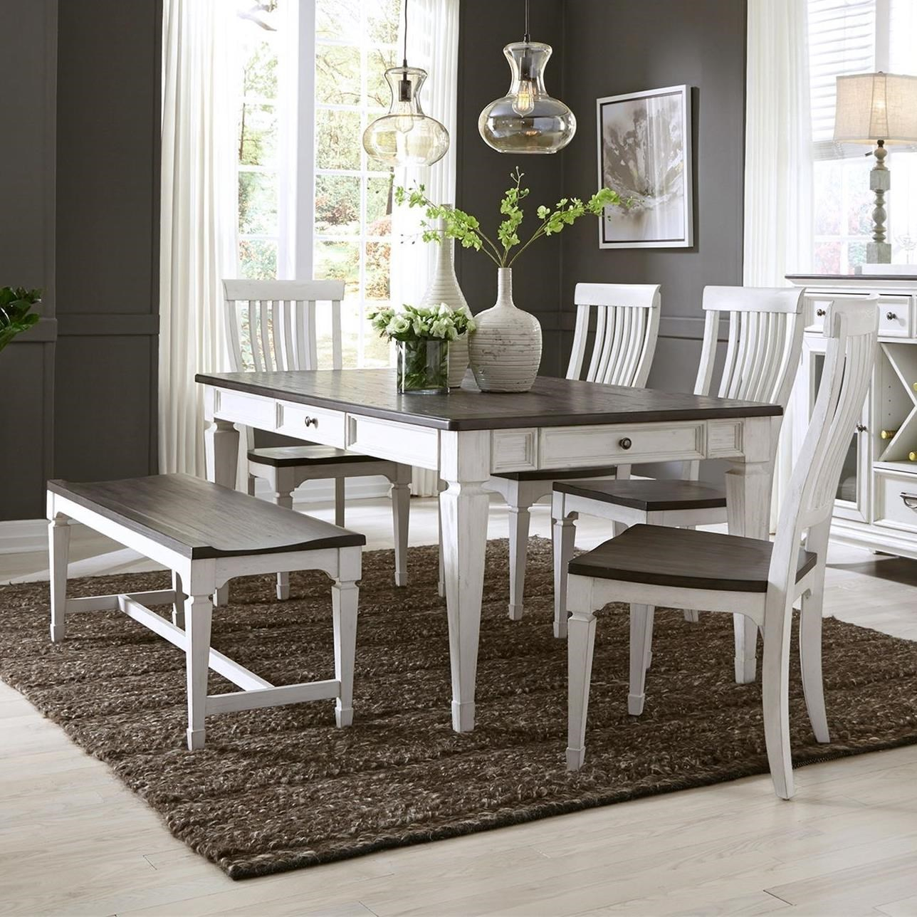 Allyson Park 6 Piece Rectangular Table Set with dimensions 1288 X 1288