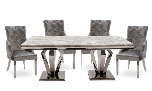 Amour 16m Marble Dining Table With 4 Chairs inside dimensions 1500 X 858