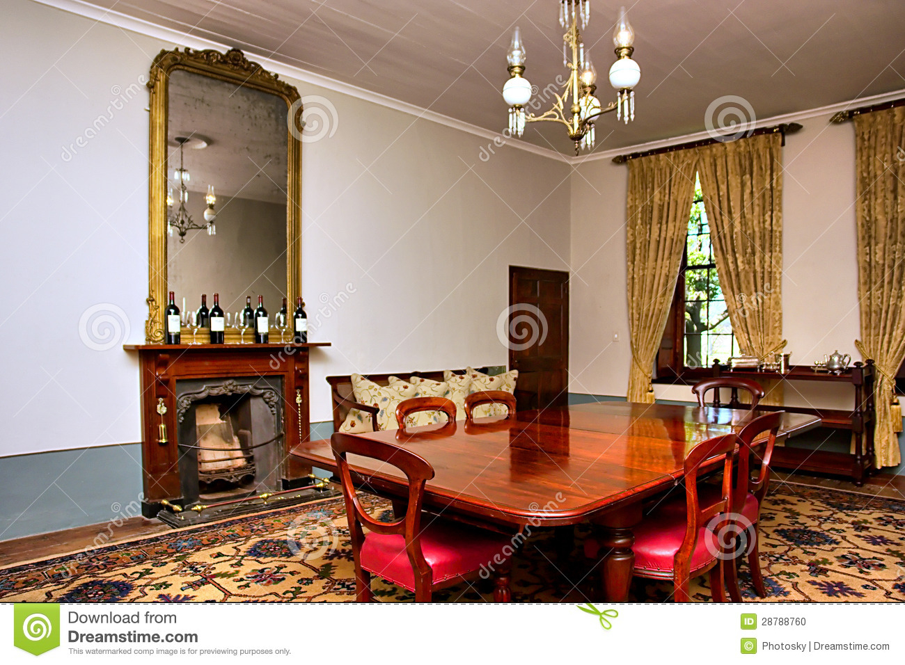 Antique Dining Room Stock Photo Image Of Drink Chandelier regarding proportions 1300 X 956