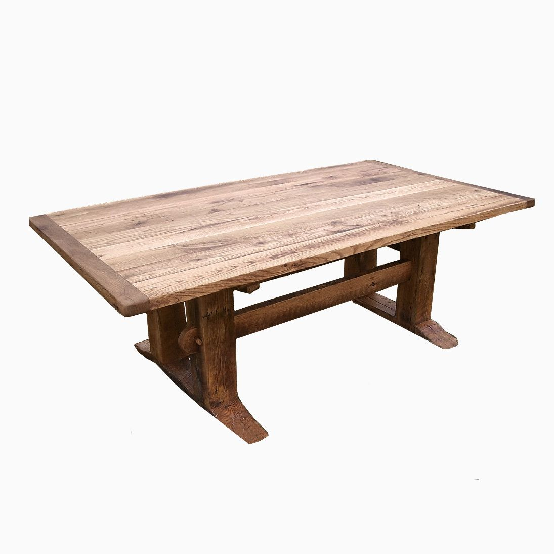 Antique Oak Mission Style Trestle Table within proportions 1095 X 1095