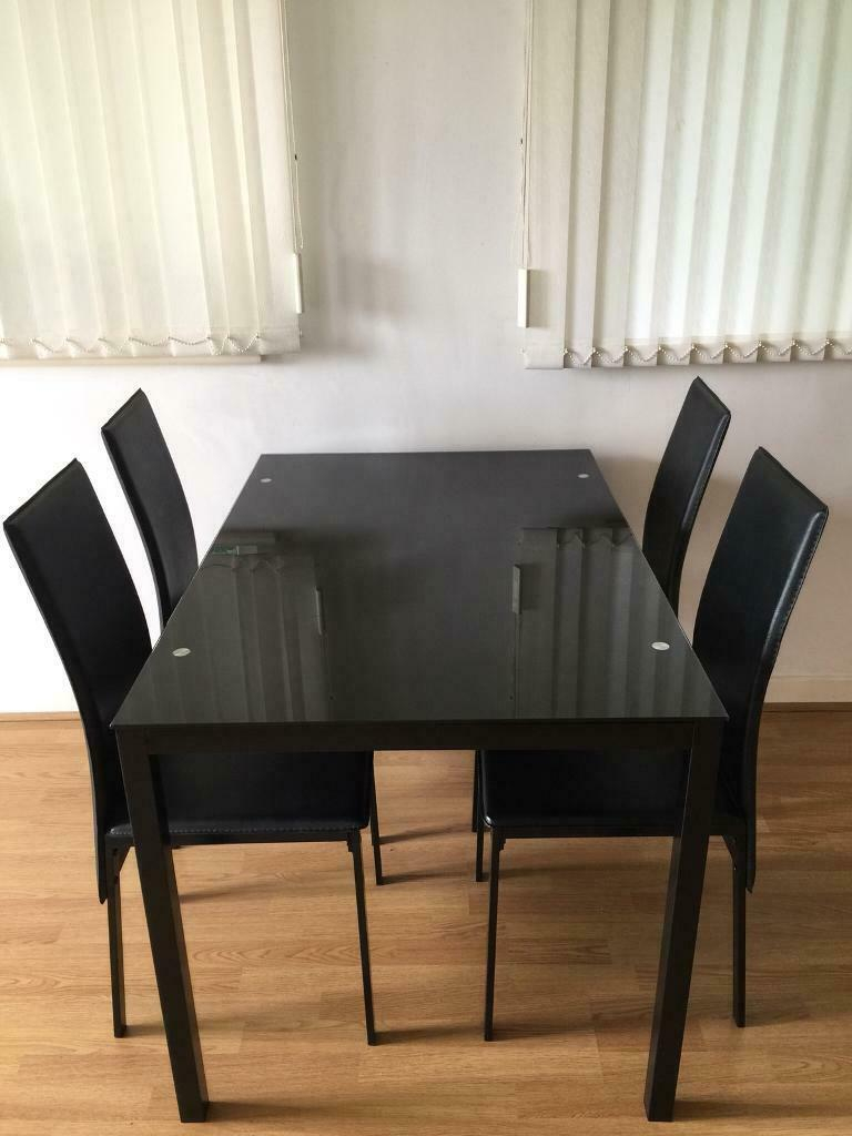 Argos Home Lido Glass Dining Table 4 Chairs Black In Ecclesfield South Yorkshire Gumtree regarding sizing 768 X 1024