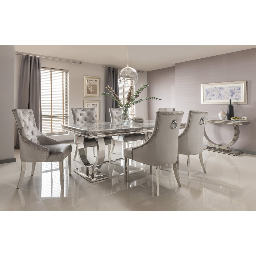 Arianna Marble Dining Table Grey in sizing 1000 X 1000