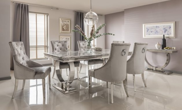 Arianna Marble Dining Table Set In Grey with sizing 1000 X 1000