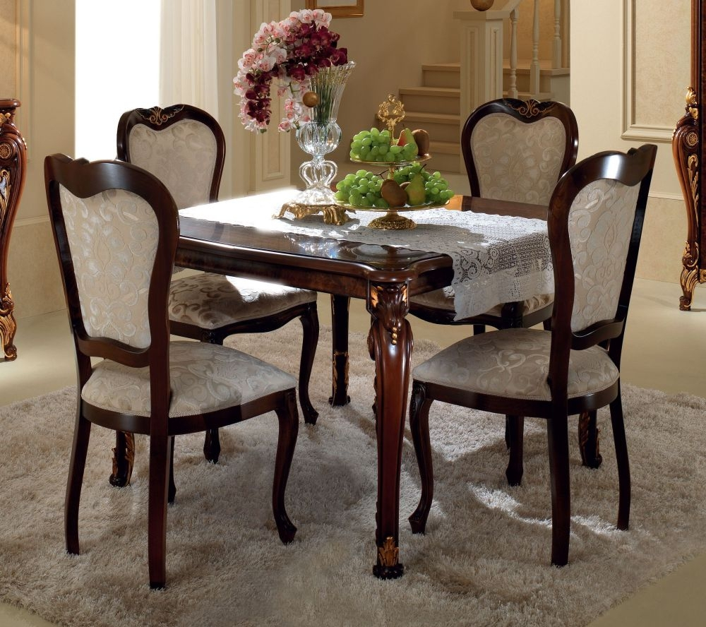 Arredoclassic Donatello Brown Italian 118cm 158cm Square Extending Dining Table with regard to sizing 1000 X 888