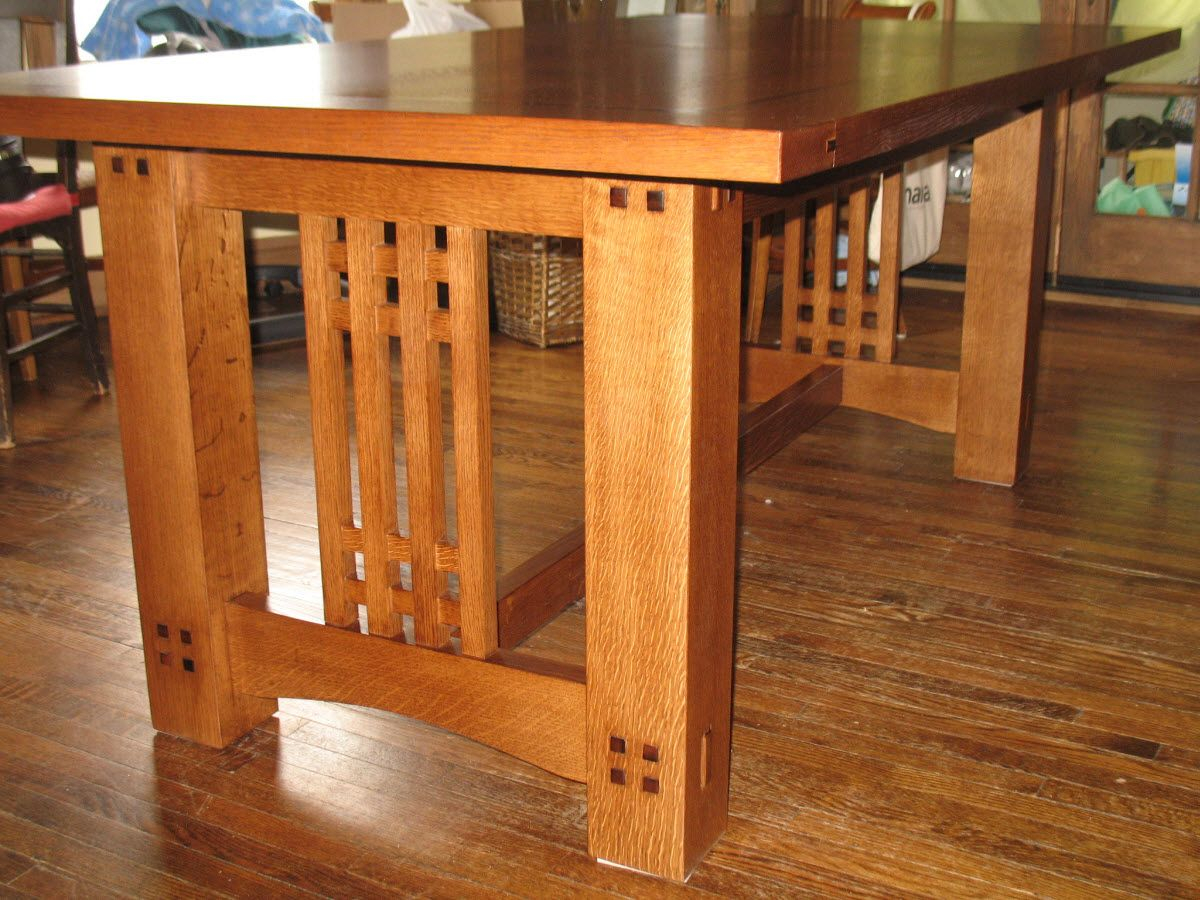 Arts Crafts Dining Table Side View Of The Table Without with dimensions 1200 X 900