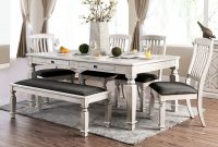 Athens Furniture Georgia Antique White Rectangular Dining Table inside size 1366 X 968