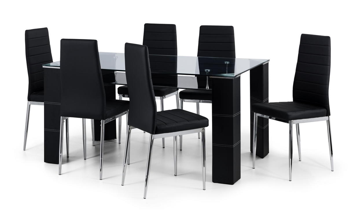 Auckland Glass Dining Table 6 Chairs intended for measurements 1234 X 768