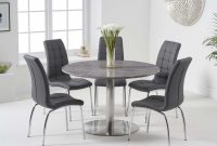 Baha 120cm Round Grey Marble Dining Table With Calgary with dimensions 1132 X 927