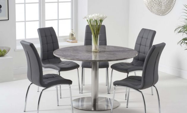 Baha 120cm Round Grey Marble Dining Table With Calgary with dimensions 1132 X 927