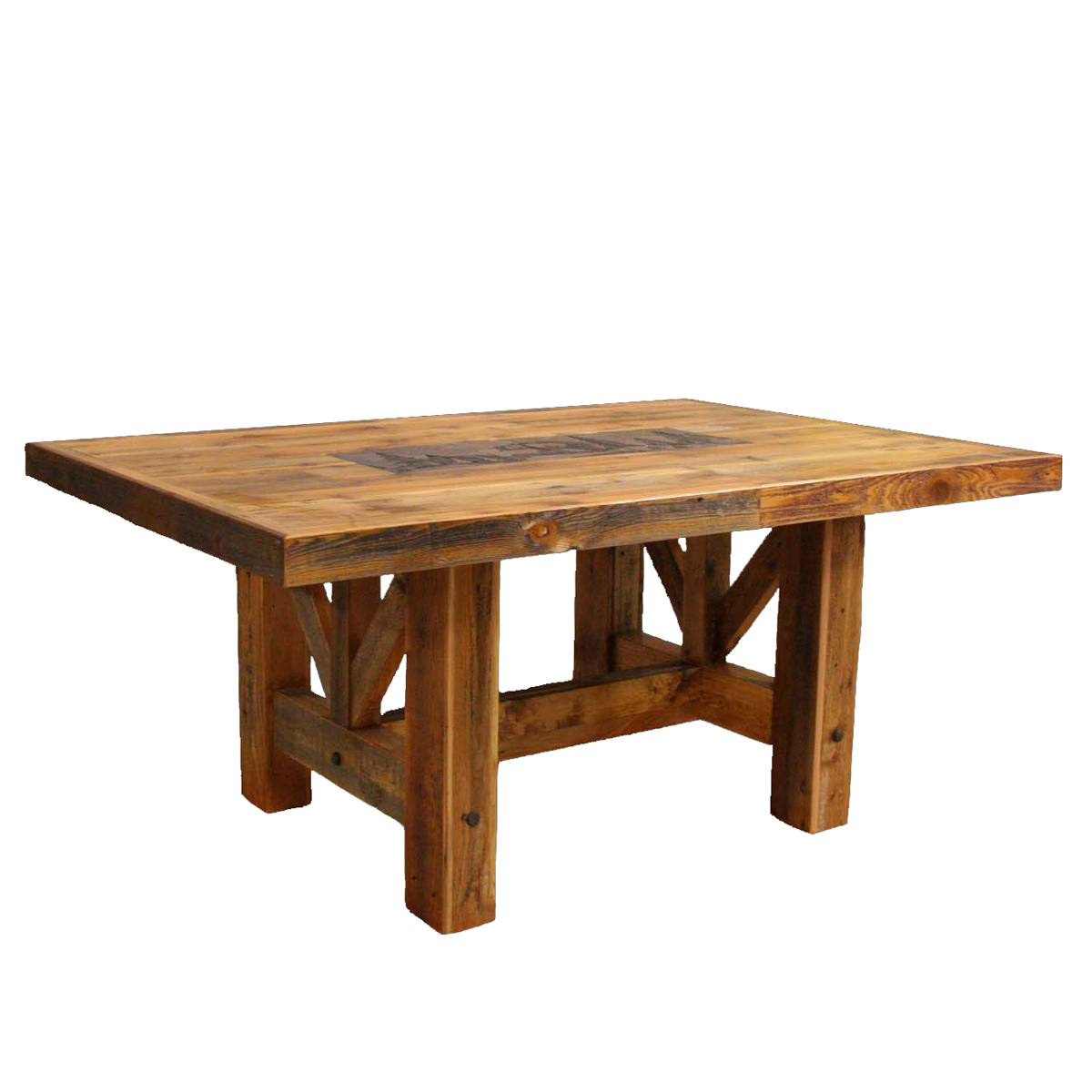 Barnwood Farmhouse Trestle Table 96 X 48 intended for proportions 1200 X 1200