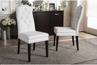 Baxton Studio Dylin Contemporary White Faux Leather With Button Tufted Nail Heads Trim Dining Chair Set Of 2 inside measurements 2000 X 2000