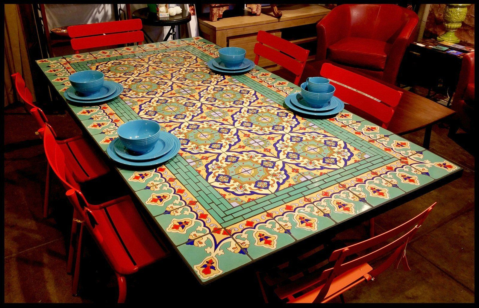 Beautiful Spanish Tile Table Furthur Wholesale Mosaic Dining within proportions 1600 X 1029