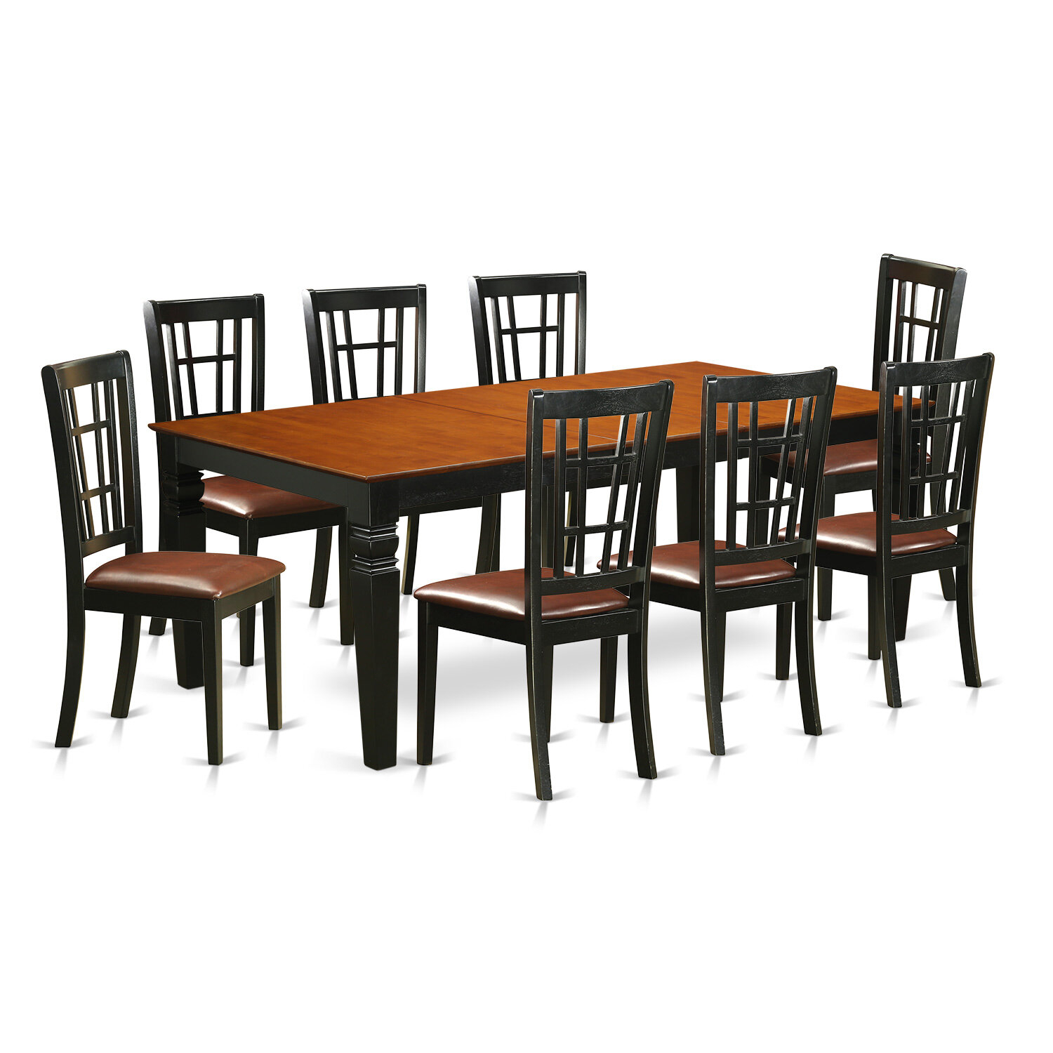 Beesley 9 Piece Blackcherry Wood Dining Set in proportions 1500 X 1500