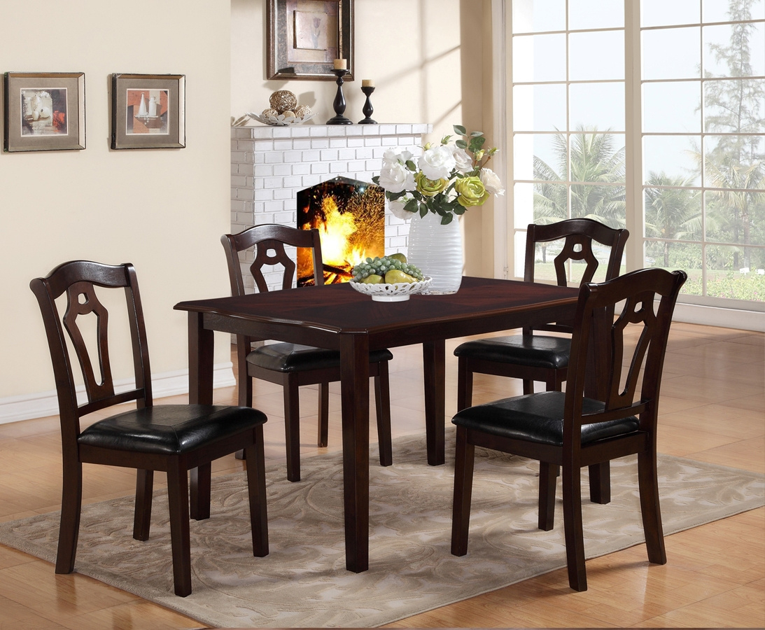 Bell Black Dark Brown Wood 5pc Dining Room Set regarding measurements 1093 X 900