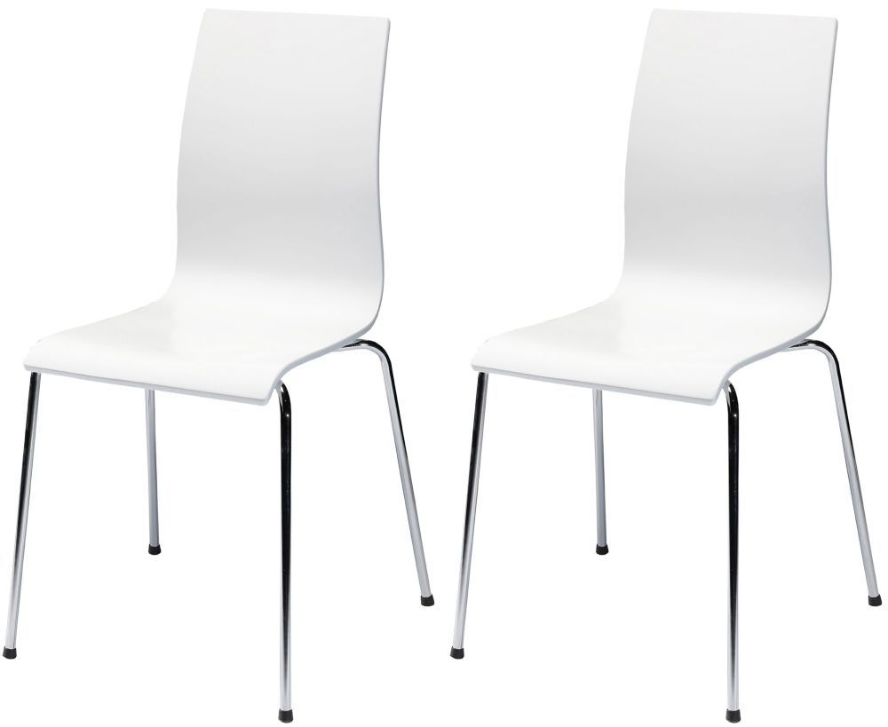 Bella White Dining Chair With Chrome Legs Set Of 4 White pertaining to dimensions 1000 X 819