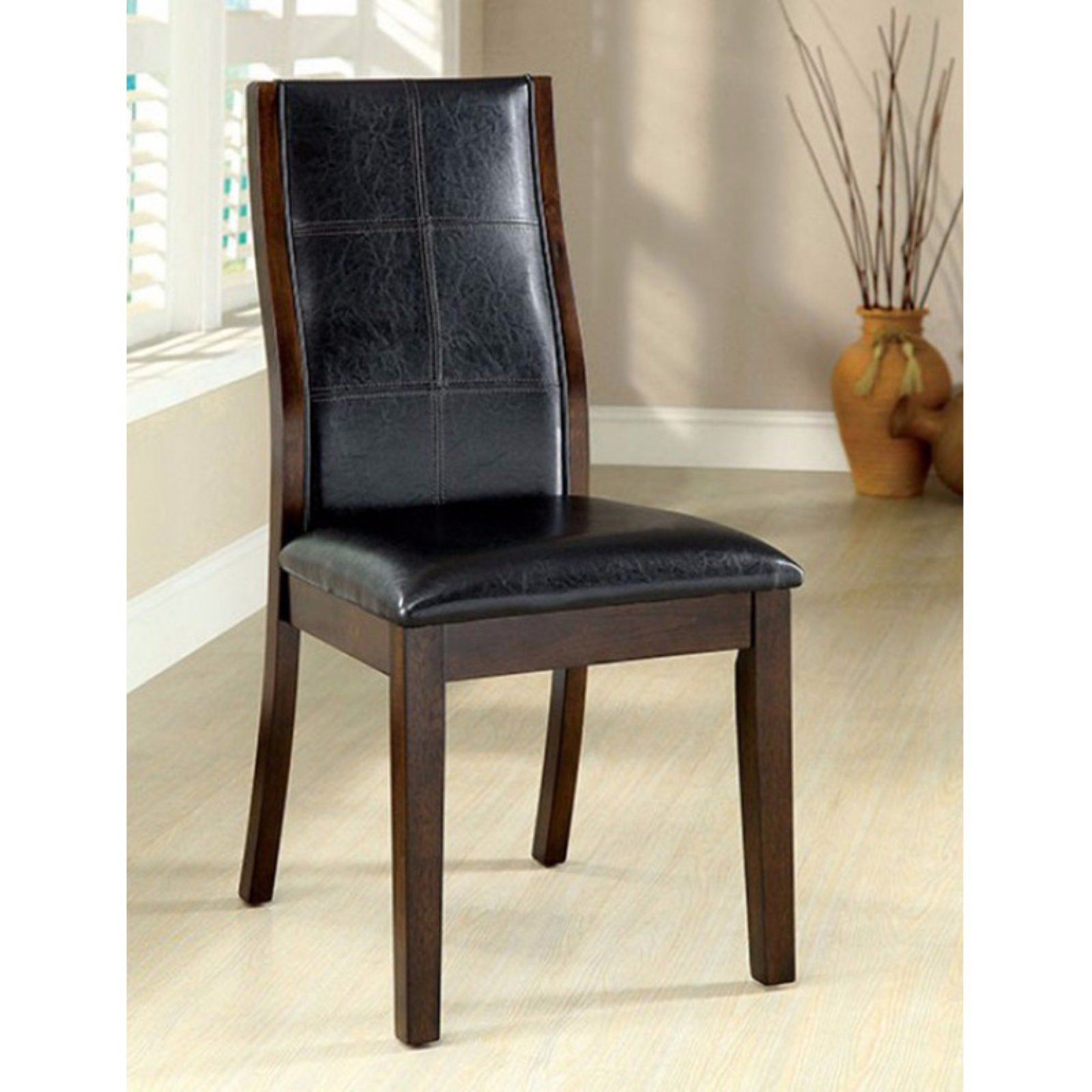 Benzara Toronto Faux Leather Dining Side Chair Set Of 2 intended for measurements 1600 X 1600