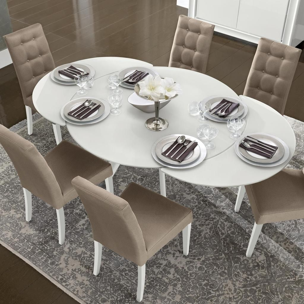 Bianca White High Gloss Glass Round Extending Dining Table intended for sizing 1024 X 1024