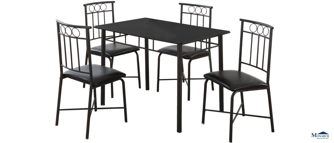 Black Metal 5 Piece Dinette Set pertaining to proportions 1400 X 600