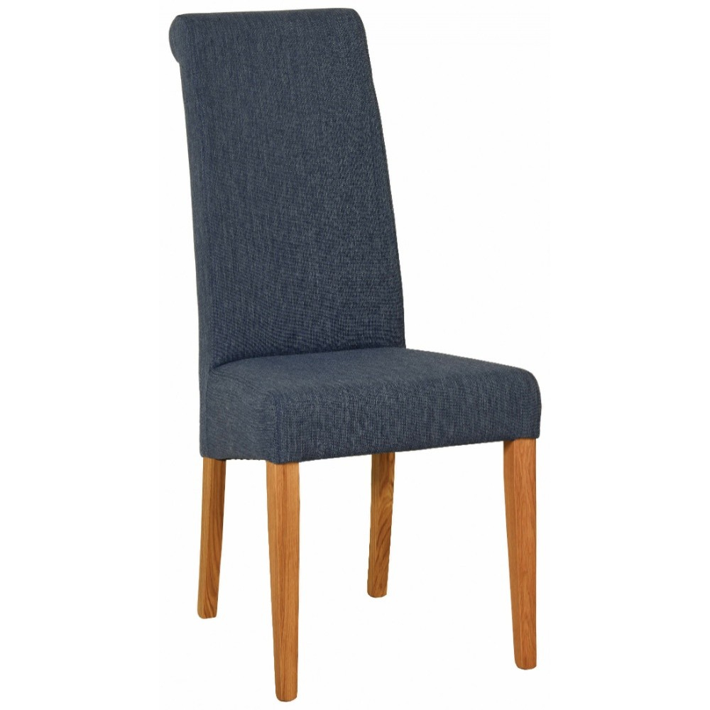 Blue Fabric Dining Chair New Oak in proportions 1000 X 1000