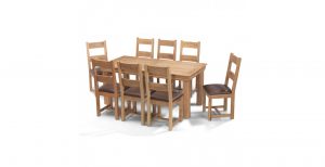 Breton Oak 180 Cm Dining Table And 8 Chairs with measurements 1750 X 900