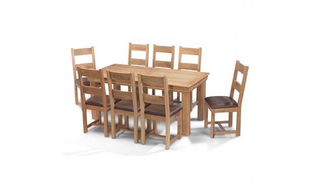 Breton Oak 180 Cm Dining Table And 8 Chairs with measurements 1750 X 900