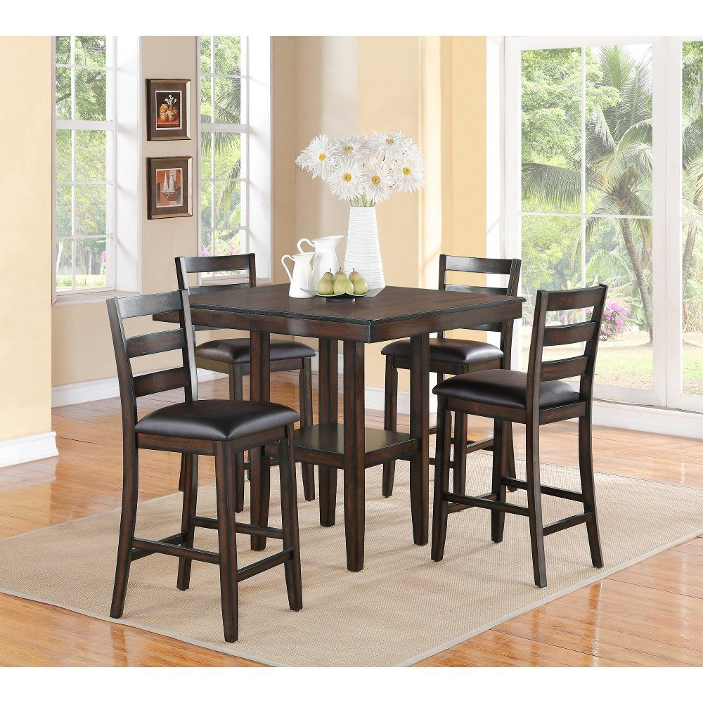 Brown 5 Piece Counter Height Dining Set Tahoe Household regarding dimensions 1000 X 1000
