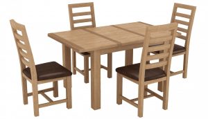 Cambridge 150 195cm Extending Table With 4 Wooden Chairs with regard to measurements 1500 X 859