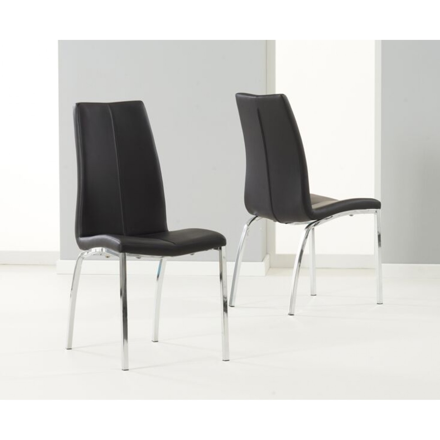 Carsen Black Faux Leather Dining Chair Pair for sizing 1500 X 1500