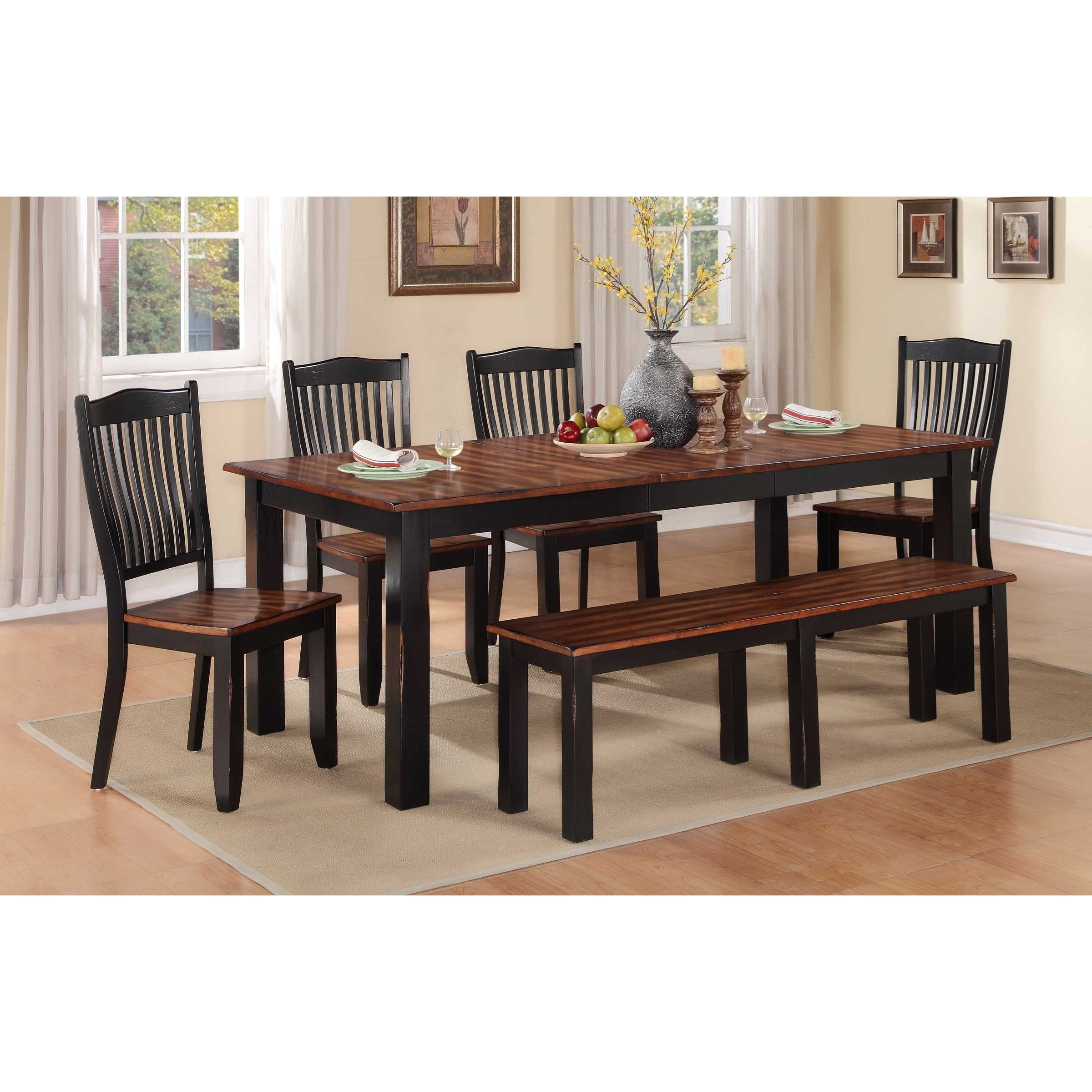 Carson 6 Piece Dining Set With Bench in proportions 2400 X 2400