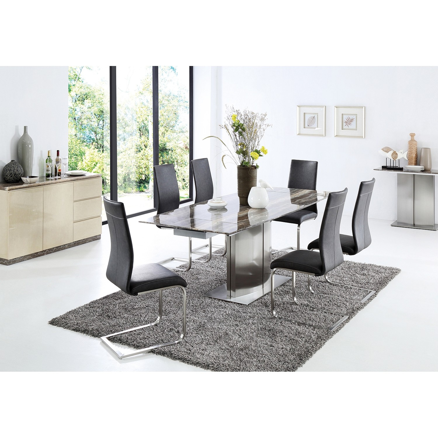 Casa Wave Dining Table 6 Chairs Dining Set regarding size 1500 X 1500